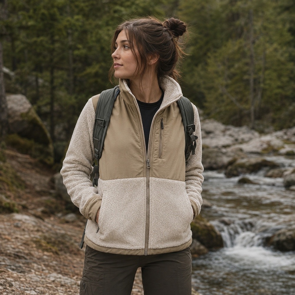 The North Face Women Polartec Fleece Jacket Beige Full Zip Gorpcore Small Denali